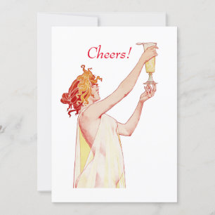 Convite Saúde, um brinde para você levantando um copo, c