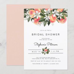 Convite Savana - Chá de panela Floral de Pêssego de Aquare