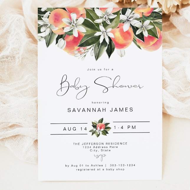 Convite SAVANNAH - Chá de fraldas de Pêssego (Criador carregado)