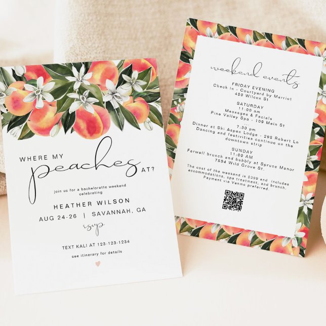 Convite SAVANNAH, Onde Meus Pêssegos Na Bachelorette (Criador carregado)