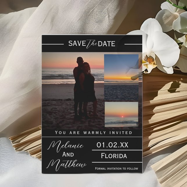 Convite Save the Date Beach Photo Collage (Criador carregado)