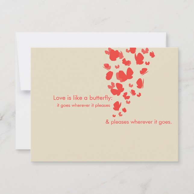 Convite Save The Date Borboleta Coral (Frente)