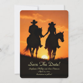 Convite Save the Date Country Western Cowboy Cowgirl 