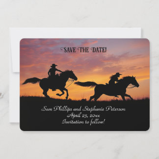 Convite Save the Date Country Western Cowboy Cowgirl 