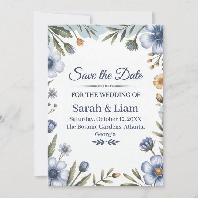 Convite "Save the Date" Elegant Wedding Invitation (Frente)