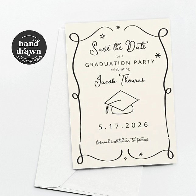 Convite Save the Date Graduation Card (Criador carregado)