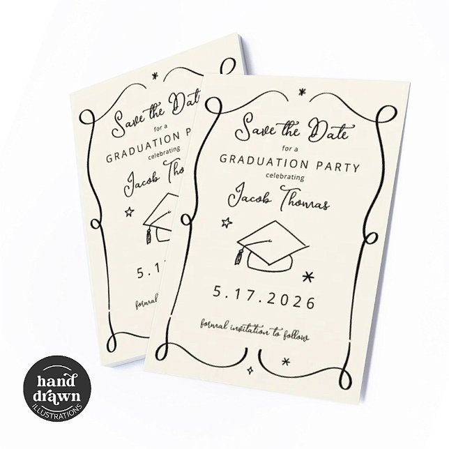 Convite Save the Date Graduation Insert Card (Criador carregado)
