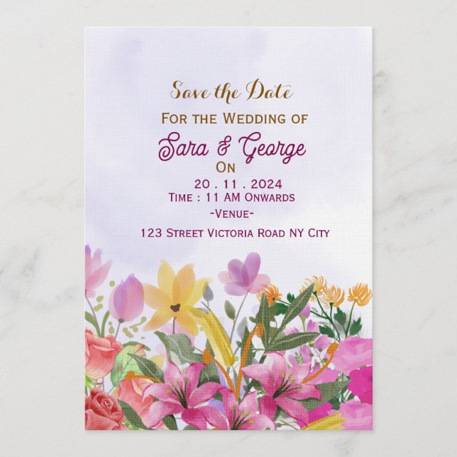 Convite Save the Date Invitations  (Frente)