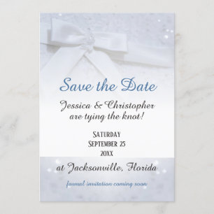 Convite Save The Date Laços Brancos   Casamento Tie The Kn