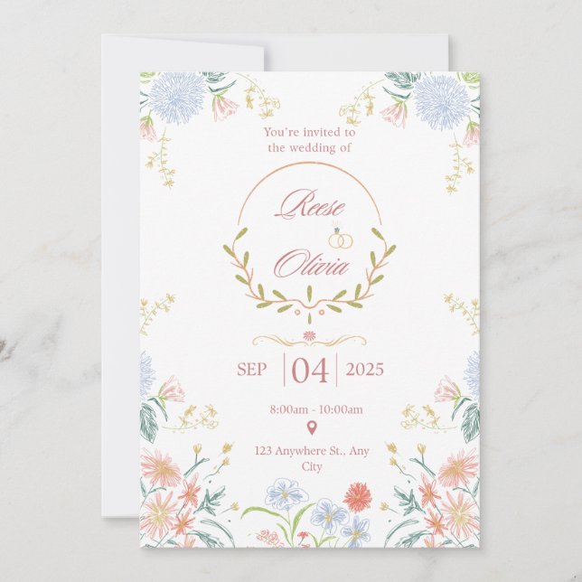 Convite Save The Date Modern Minimal Wedding Design (Frente)