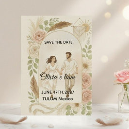 Convite Save the Date: Olivia & Liam