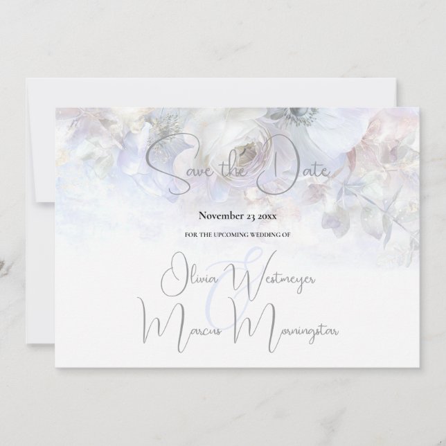 Convite Save the Date | Pastel Peonies Floral  (Frente)