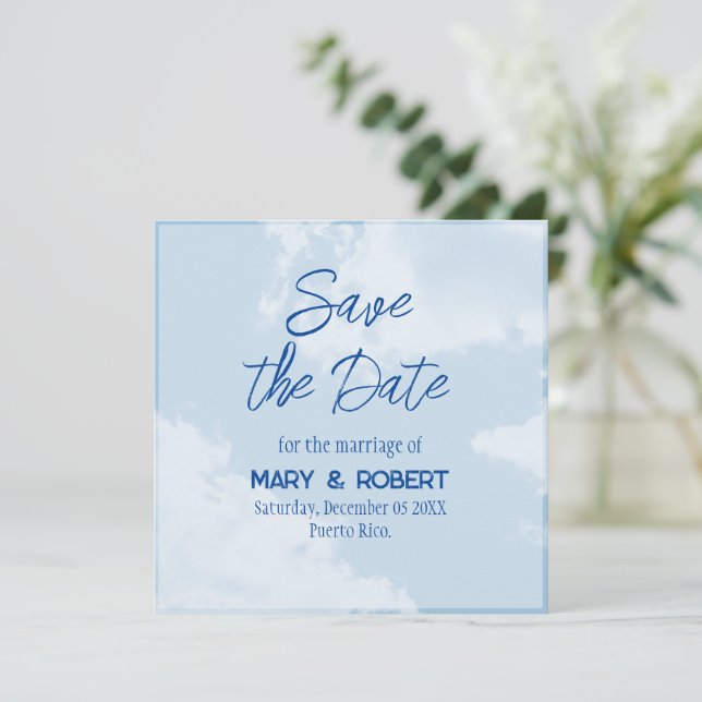 Convite Save the Date - Sky (Em pé/Frente)
