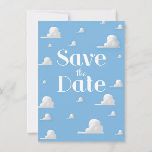 Convite Save the Date vintage céu e nuvens