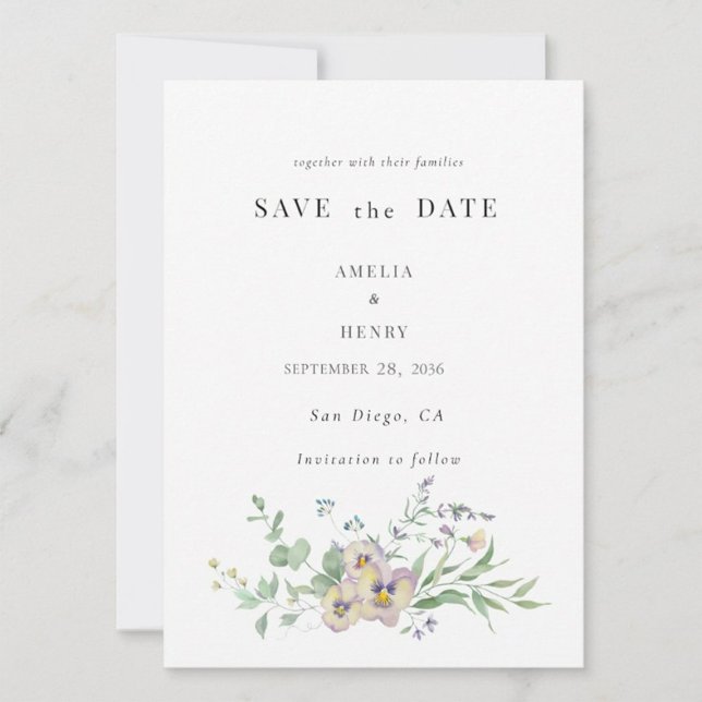 Convite Save the Date Wedding Invitation Viola & Eucalypt (Criador carregado)