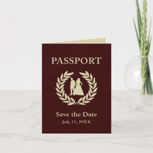 Convite save the date wedding passport