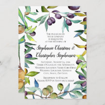 Savory Olives Tuscan Watercolor Casamento