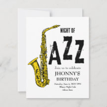 Convite saxofone Jazz
