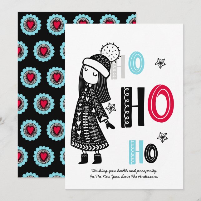 Convite Scandinávia Moderna e Divertida Personalizada (Frente/Verso)