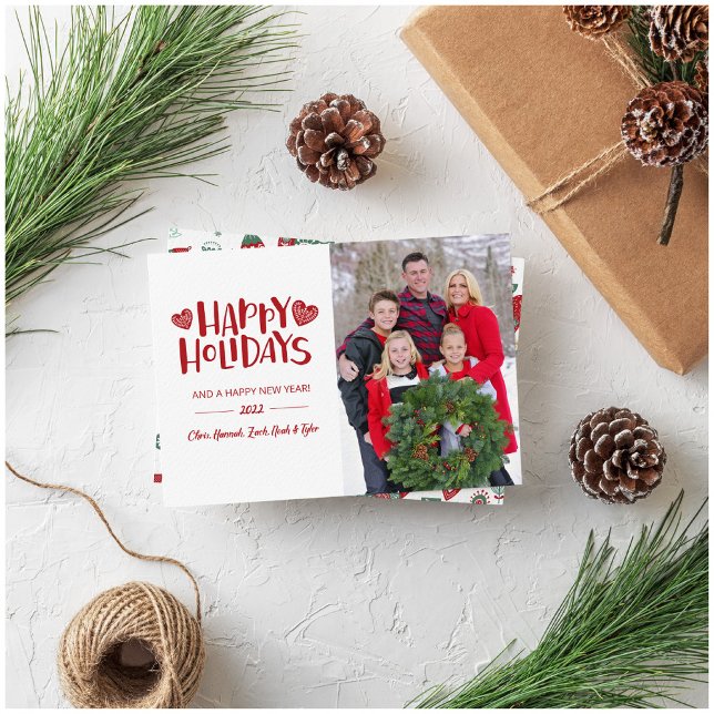 Convite Scandinavian Folk Art Christmas Holiday Photo Card (Criador carregado)