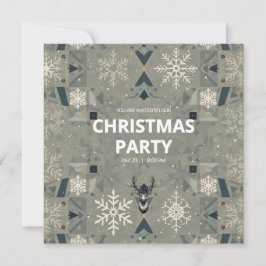 Convite Scandinavian Geometric Christmas Party Invitation