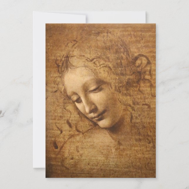 Convite Scapigliata, Cabeça de uma Mulher de Leonardo da V (Frente)
