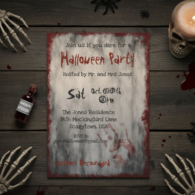 Convite Scarod Bloody Halloween Party (Criador carregado)
