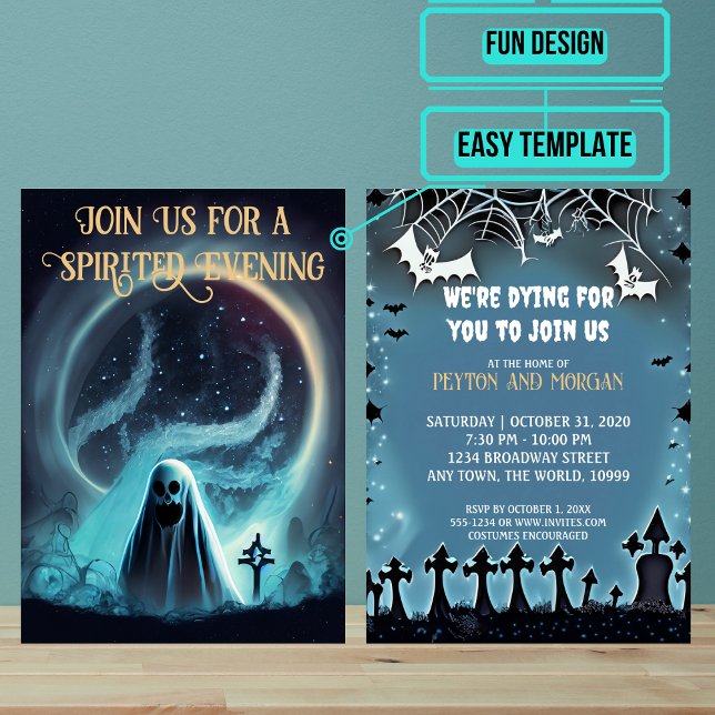 Convite Scary Ghost Halloween Party (Use these awesome invitations to get your guest in the mood right away. )