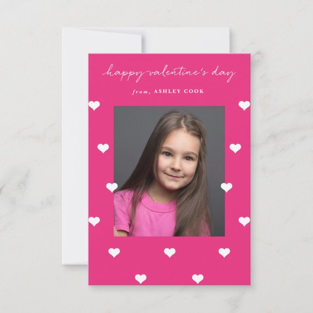 Convite Scattered hearts Classroom Valentine (Frente)