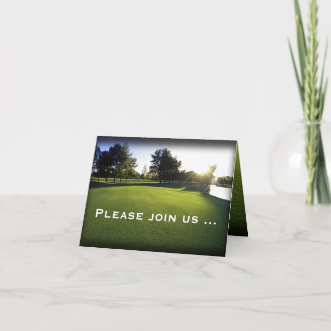 Convite Scenic Golf Outing Folded Card Invitations (Frente)