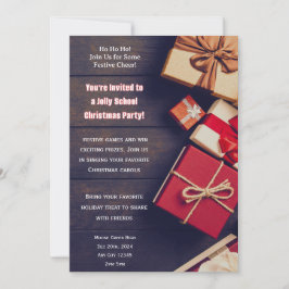 Convite School Christmas Party Invitation With Presents