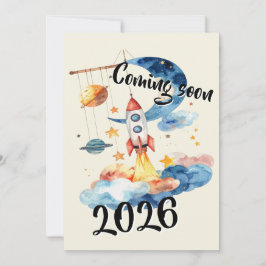 Convite Schwangerschaft verkünden 2026 Rakete Weltraum