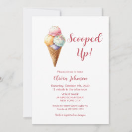 Convite Scooped Up! Pink Ice Cream Bridal Shower