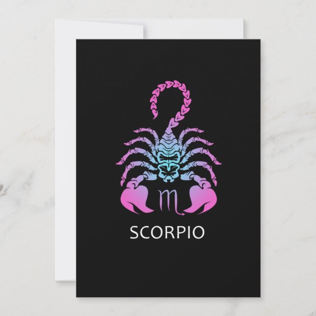 Convite Scorpio Zodiac - Sinal Scorpio - Presente de Anive (Frente)