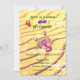 Convite Scorpion Birthday (23 de outubro - 21 de novembro)