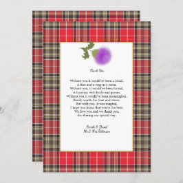 Convite Scotch Clan Tartan Casamento Poema Obrigado