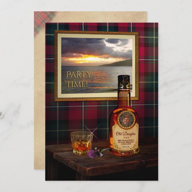 Convite Scotch Whisky Birthday Invitation (personalizável) (Frente/Verso)