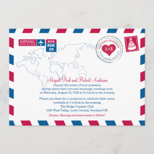 Convite Scotland Airmail  Casamento