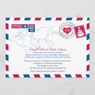 Convite Scotland Airmail  Casamento