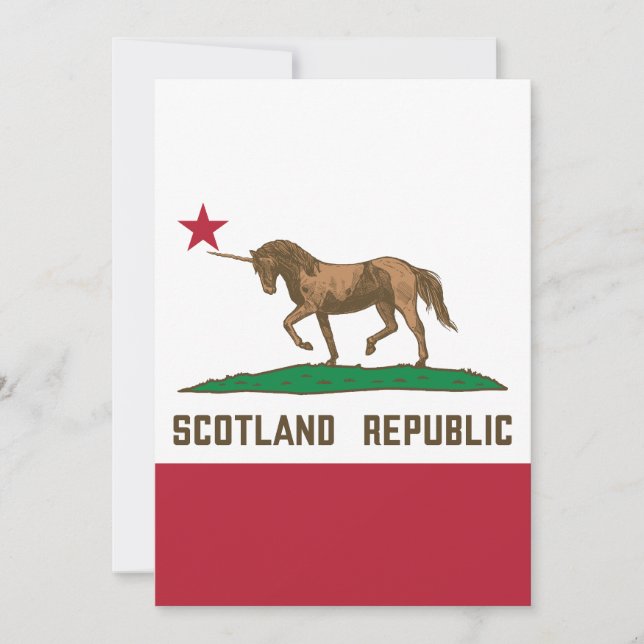 Convite Scotland Republic California Flag Unicorn (Frente)