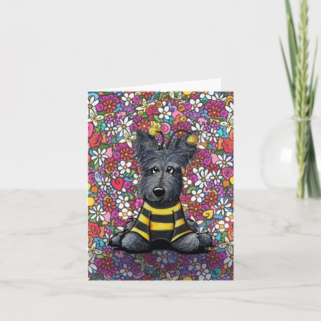 Convite Scottish Bee Garden Note Card (Frente)