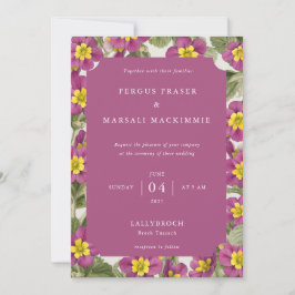 Convite Scottish Primrose Botanical Pattern Invitation