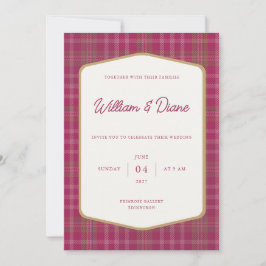 Convite Scottish Primrose Tartan Invitation