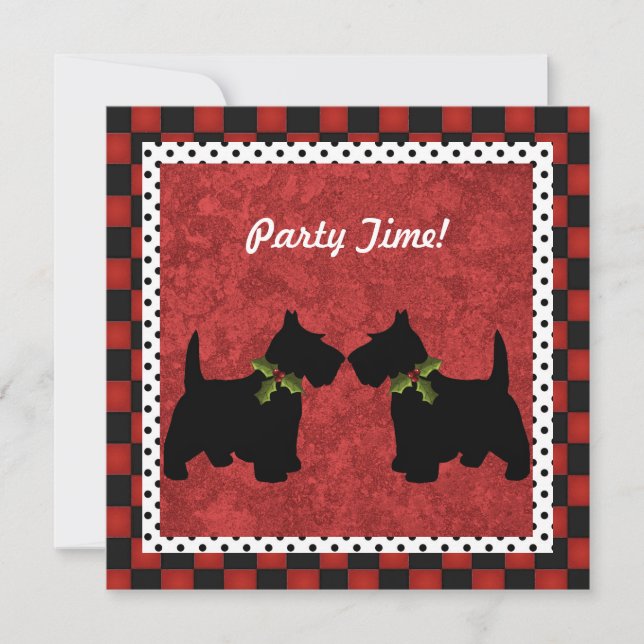 Convite Scottish Terrier Christmas Fun Scottie Dog Persona (Frente)