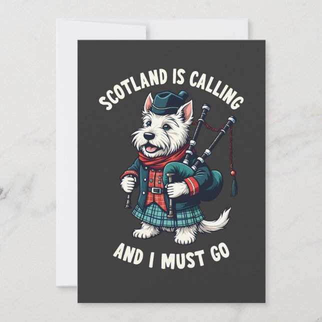 Convite Scottish Terrier Dog Scotland Está Chamando E Eu P (Frente)