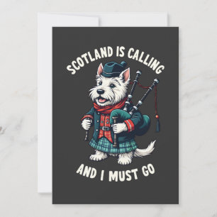 Convite Scottish Terrier Dog Scotland Está Chamando E Eu P