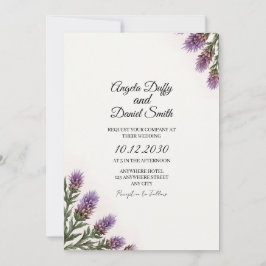 Convite Scottish Thistle Wedding Invitation