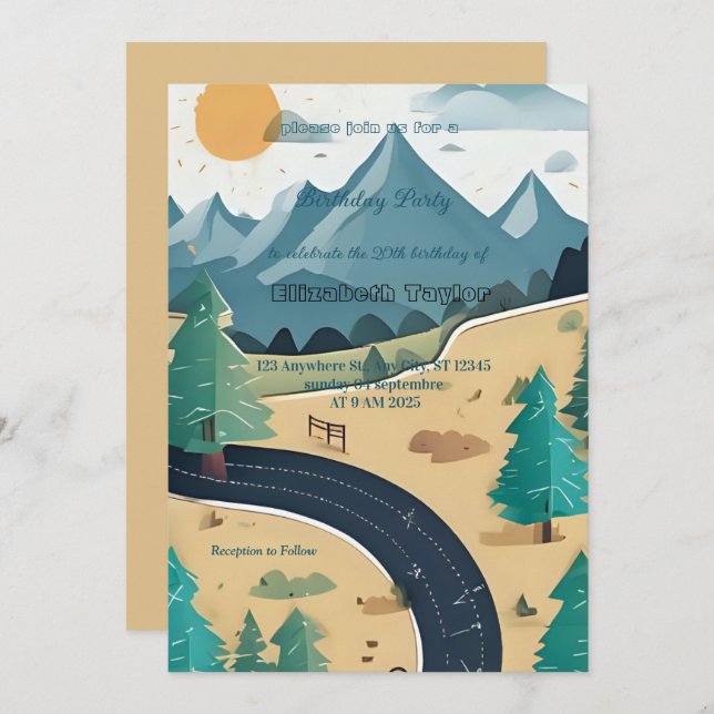 Convite scout Camping party birthday  invitation (Frente/Verso)