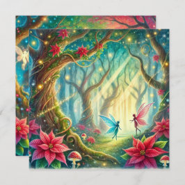 Convite Scrapbook de Floresta Branca Imprimível e Poinsett