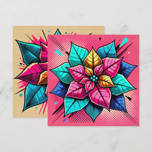 Convite Scrapbook de Poinsettia de Arte Vibrante Imprimíve